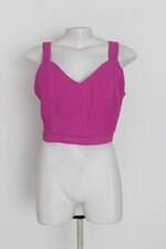 regata cropped feminina rosa com franzido