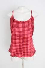 regata de pijama feminina vermelha estampada 