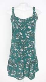 vestido feminino verde floral