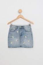 saia forever21 feminina azul com bordado