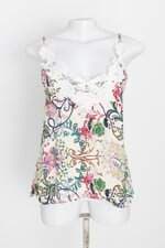 regata feminina floral com renda