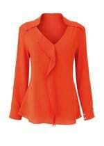 blusa manga longa brooksfield feminina laranja com jabô