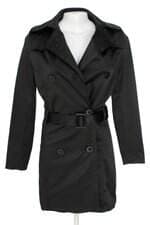 sobretudo feminino preto com cinto