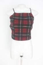 regata cropped clock house feminino estampado em xadrez