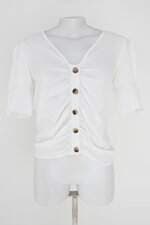 blusa feminina branca com franzido