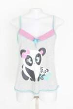 blusa de pijama feminina cinza com silk
