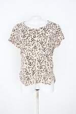 blusa H&m feminina bege estampada