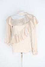 blusa ave rara feminina bege com babado