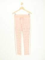 calça de tecido feminina rosa com cós com elástico e meio forro