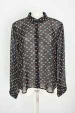 camisa marisa feminina preta estampada com transparência