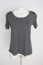 blusa feminina cinza com aplique