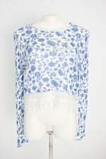 blusa H&m feminina estampada com renda