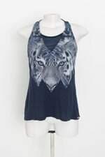 regata dzarm feminina azul estampada