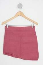saia zara feminina rosa com assimétrico e cós com elástico