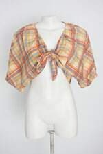 blusa cropped C&A feminino estampado em xaDREZ