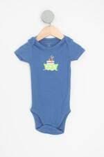 body kids azul com bordado