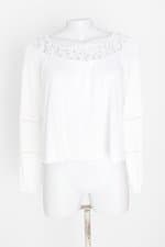 blusa renner feminina branca com bordado e tule