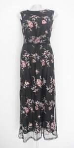 vestido amaro feminino preto com bordado e forro