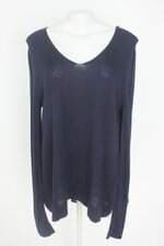 blusa renner feminina azul com barra mullet