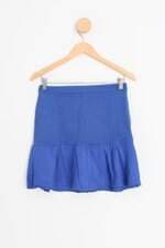 saia Maria Filó feminina azul com pregas