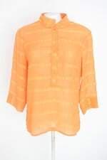 blusa feminina laranja com transparência