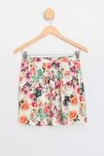 saia stradivarius feminina estampada com pregas