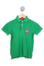 camisa polo C&A kids verde com bordado