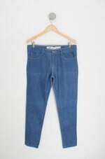 calça jeans marisa feminina azul com aplique