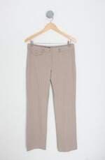 calça de tecido moça bonita feminina bege