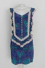 vestido daslu feminino azul com bordado
