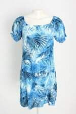 vestido feminino azul estampado 