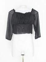 blusa feminina preta com transparência