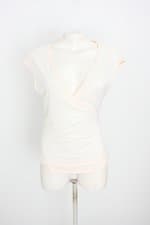 blusa atelier d'arte feminina off white com faixa na cintura