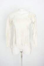 blusa wasabi feminina off white com barra mullet e brilho
