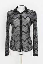 camisa dimy feminina preta com aplique e brilhante