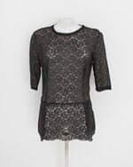 blusa feminina preta com peplum