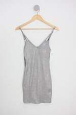 vestido feminino cinza com bojo e com forro