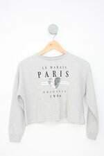 moletom primark juvenil cinza com paetê e silk
