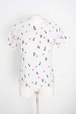 blusa feminina branca estampada