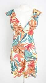vestido médio feminino estampado 