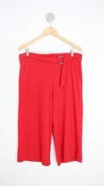 calça de tecido feminina vermelha
