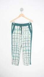 calça de tecido scene feminina verde estampada