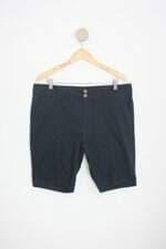 bermuda de sarja tpt  feminina preta com nervura