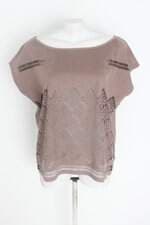 blusa esquire feminina marrom com corte à laser