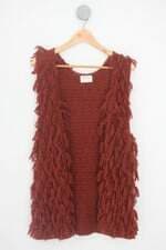 cardigan zara girls kids vermelho com pelo