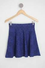 saia miroa feminina azul com peplum