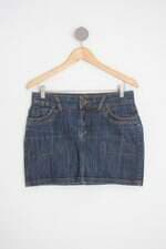 saia jeans marisa feminina azul