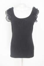 blusa express feminina preta com babado