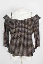blusa feminina estampada com sobreposição