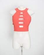 blusa feminina laranja com recortes